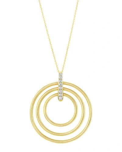 Carelle Moderne 18k Diamond Circle Pendant Necklace