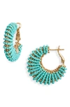 Gas Bijoux Izzia Turquoise Beaded Hoop Earrings