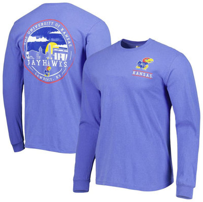 Image One Royal Kansas Jayhawks Circle Campus Scene Long Sleeve T-shirt
