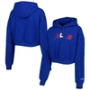 The Wild Collective Royal Buffalo Bills Cropped Pullover Hoodie In Royal