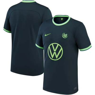 Nike Kids' Youth  Black Vfl Wolfsburg 2022/23 Away Replica Jersey