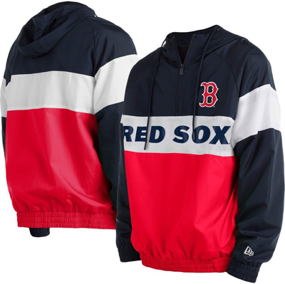 New Era Red Boston Red Sox Raglan Quarter-zip Hoodie