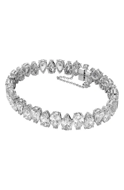 Swarovski Millenia  Crystal Pear-cut Rhodium-plated Bracelet In White