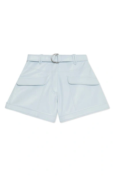 Jonathan Simkhai Faux Leather Cargo Shorts In Light Sky