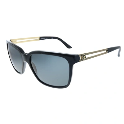 Versace Ve 4307 Gb1/87 Unisex Square Sunglasses In Black