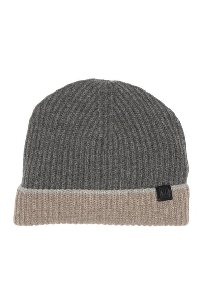 BRUNO MAGLI BRUNO MAGLI CASHMERE COLORBLOCK RIBBED KNIT BEANIE