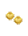 ELIZABETH LOCKE 19K GOLD DOME EARRINGS WITH DIAMONDS,PROD180870004