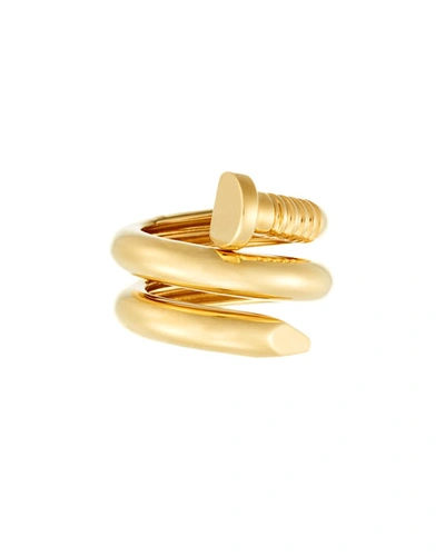 David Webb 18k Gold Polished Nail Ring In Yellow Gold