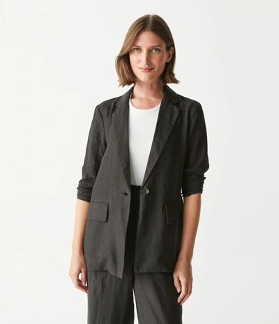 Michael Stars Lottie Linen Blazer In Black