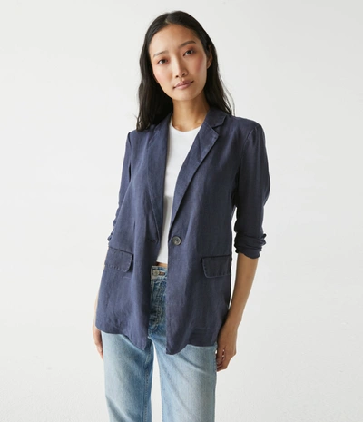 Michael Stars Lottie Linen Blazer In Admiral