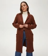 Michael Stars Sumi Knit Cardigan Coat In Chestnut