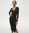 Michael Stars Nova Ultra-rib Midi Dress In Black