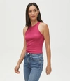 Michael Stars Kendall Crop Cotton Tank Top In Sangria