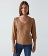Michael Stars Gabriella V-neck Top In Camel