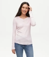 Michael Stars Regan Thermal Henley Tee In Rose