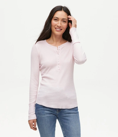 Michael Stars Regan Thermal Henley Tee In Rose