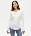 Michael Stars Regan Thermal Henley Tee In Chalk