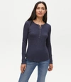 Michael Stars Regan Thermal Henley Tee In Admiral