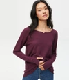 Michael Stars Treasure Notch Neck Top In Plum