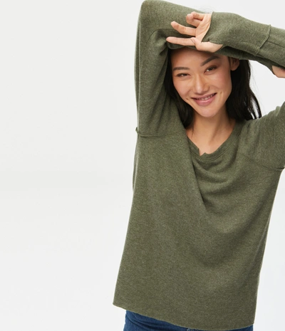 Michael Stars Treasure Notch Neck Top In Tarragon