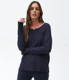 Michael Stars Treasure Notch Neck Top In Admiral