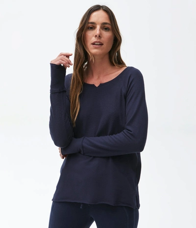Michael Stars Treasure Notch Neck Top In Admiral
