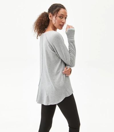Michael Stars Treasure Notch Neck Top In Heather Grey
