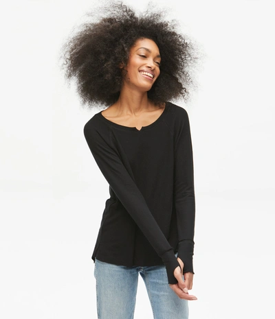 Michael Stars Treasure Notch Neck Top In Black