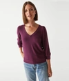 Michael Stars Gabriella V-neck Top In Plum
