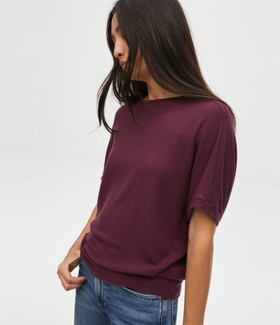 Michael Stars Ellie Elbow Sleeve Top In Plum