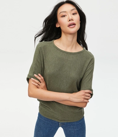 Michael Stars Ellie Elbow Sleeve Top In Tarragon