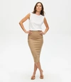 MICHAEL STARS RAE RIBBED SKIRT WITH SLIT