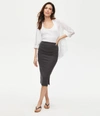 Michael Stars Rae Ribbed Midi Skirt In Grey In Oxide