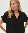 Michael Stars Bailey Button Down Shirt In Black
