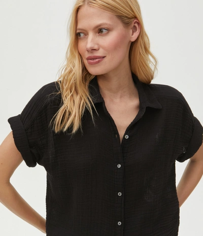 Michael Stars Bailey Button Down Shirt In Black