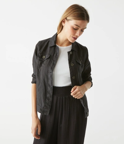 Michael Stars Jean Linen Jacket In Black