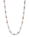 BELPEARL PINK & WHITE OPERA PEARL NECKLACE WITH DIAMOND CLASP,PROD176070063