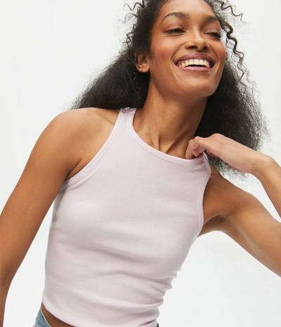 Michael Stars Pina Ribbed Halter Tank In Rose