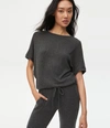 Michael Stars Ellie Elbow Sleeve Top In Charcoal