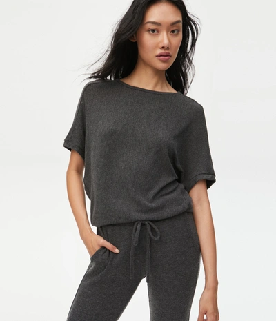 Michael Stars Ellie Elbow Sleeve Top In Charcoal