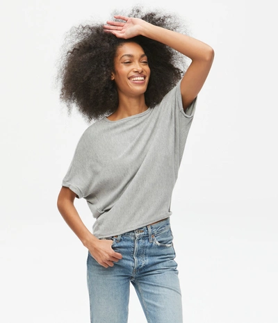 Michael Stars Ellie Elbow Sleeve Top In Heather Grey