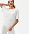 Michael Stars Ellie Elbow Sleeve Top In Chalk