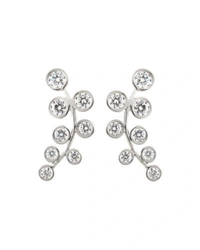 Rina Limor 18k White Gold & Diamond Climber Earrings
