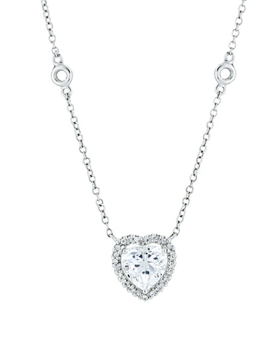 Kiki Mcdonough Grace 18k White Gold White Topaz Heart Pendant Necklace
