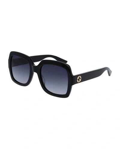 Gucci Women's Oversized Gradient Square Sunglasses, 54mm In Black