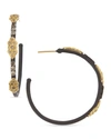 Armenta 18k & Midnight Diamond Scrolls Hoop Earrings