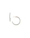 Lagos Beaded Thin Hoop Earrings, Sterling Silver, 28mm In Silver
