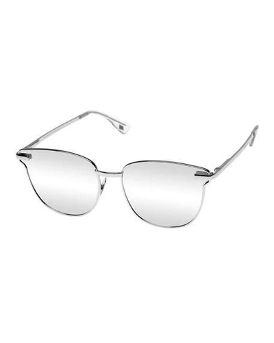 Le Specs Pharaoh Square Mirrored Sunglasses, Silver