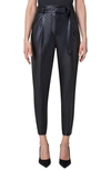 Akris Punto Fred Belted Vegan Leather Pants In Black