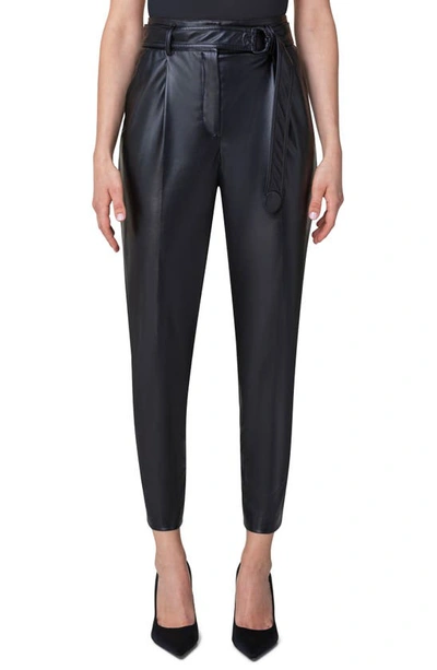 Akris Punto Fred Belted Vegan Leather Trousers In Black